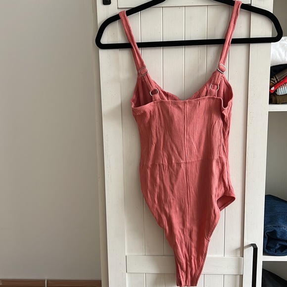 Urban Outfitters bodysuit Mauve / Pink tie up - medium - Picture 4 of 10